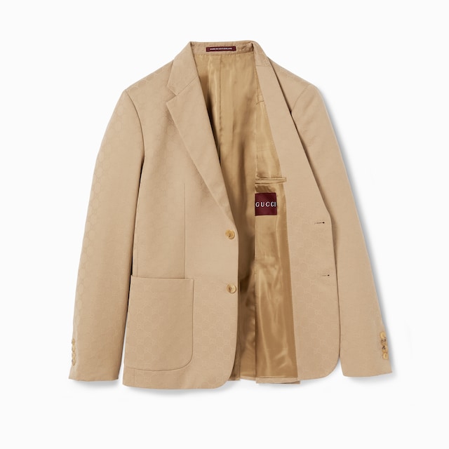 GG cotton gabardine jacquard jacket