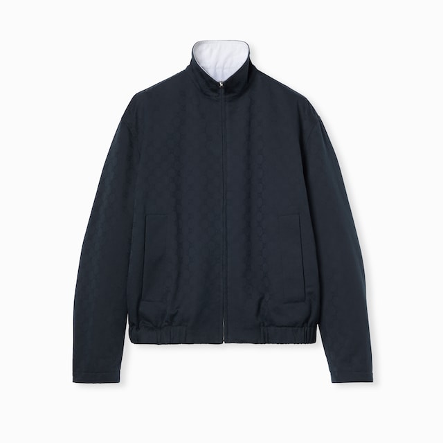 Veste zippée réversible en gabardine de coton