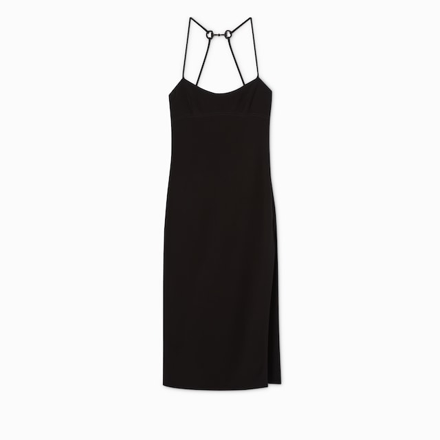 Silk dress with crystal Horsebit