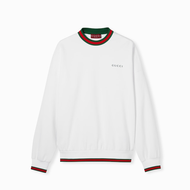 Cotton piquet sweatshirt with Web