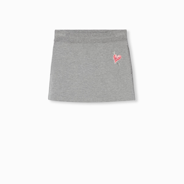 Mini jersey skirt with patch