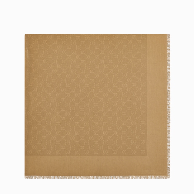 GG silk cotton jacquard shawl