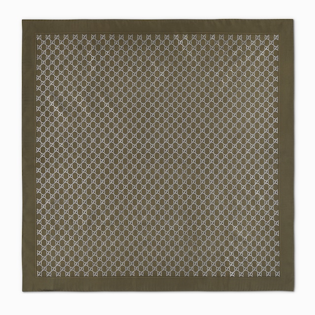 Laminated printed silk twill carré