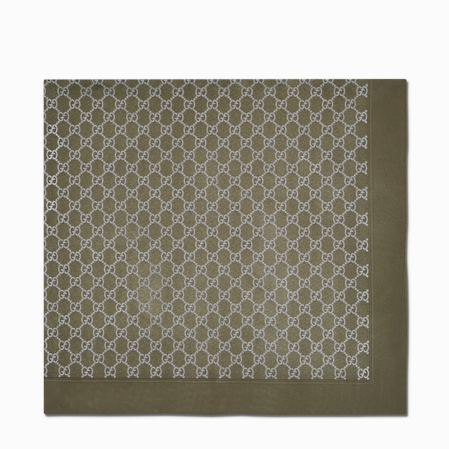 Laminated printed silk twill carré