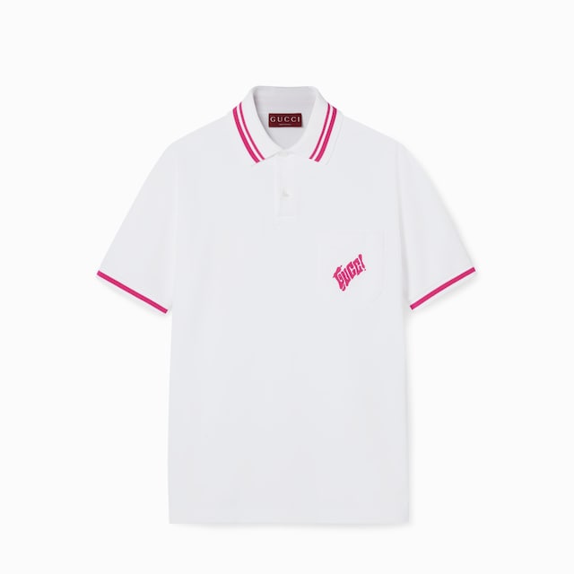 Cotton polo shirt with embroidery