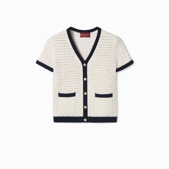 Fine cotton crochet cardigan