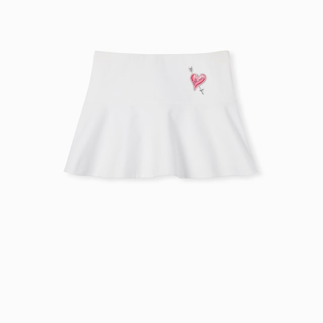 Cotton canvas skirt with patch