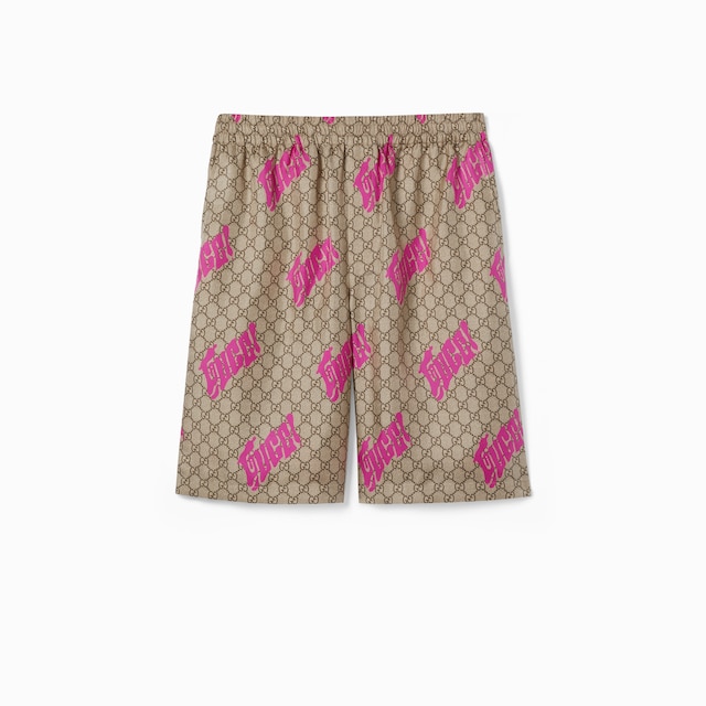 Short en twill de soie avec imprimé