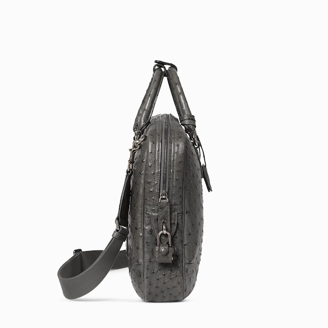 Ostrich briefcase with Double G