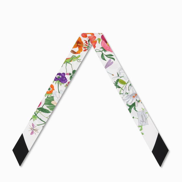Printed silk twill ribbon