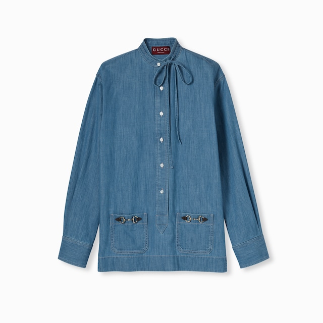 Denim shirt with Horsebit