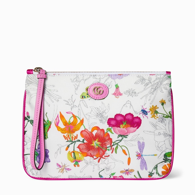 Printed silk small pouch