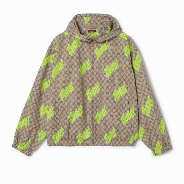 Veste zippée en popeline technique à imprimé