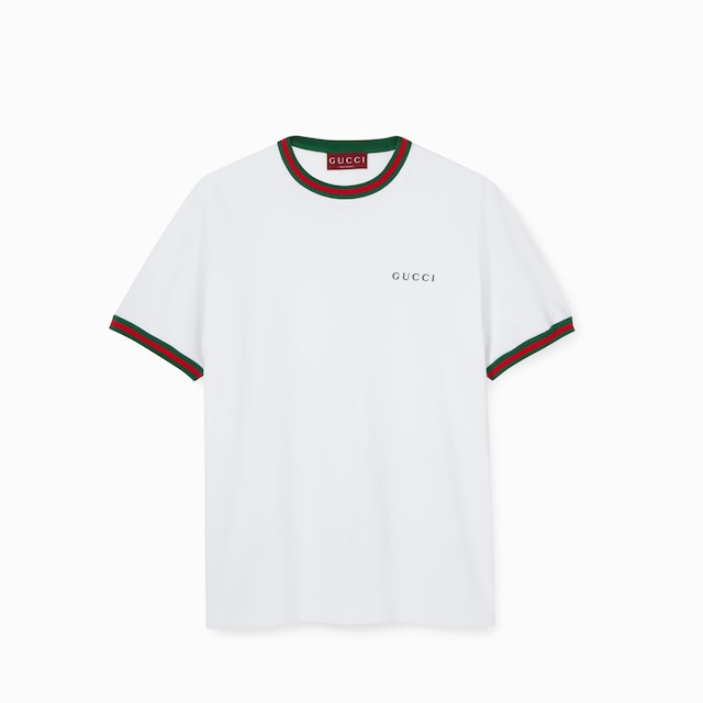 エンブロイダリー付き コットンジャージー Tシャツ