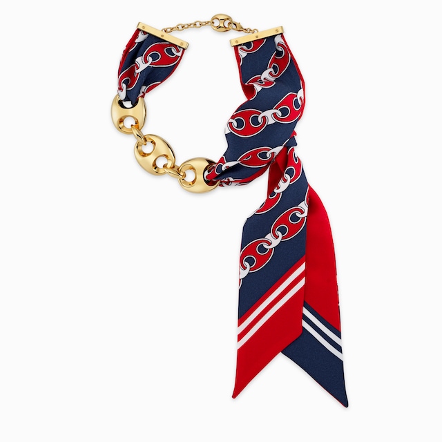 Gucci Marina Chain long silk necklace