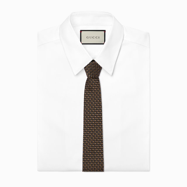 Double G silk jacquard tie