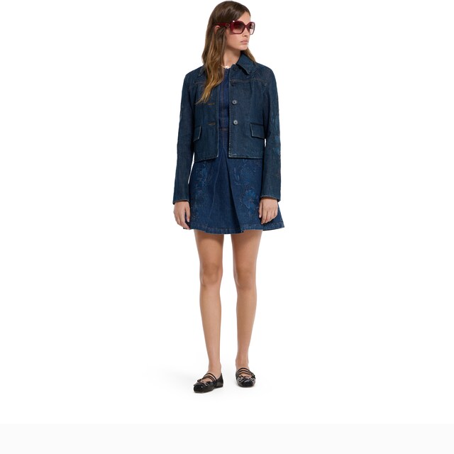 Denim jacket with embroidery