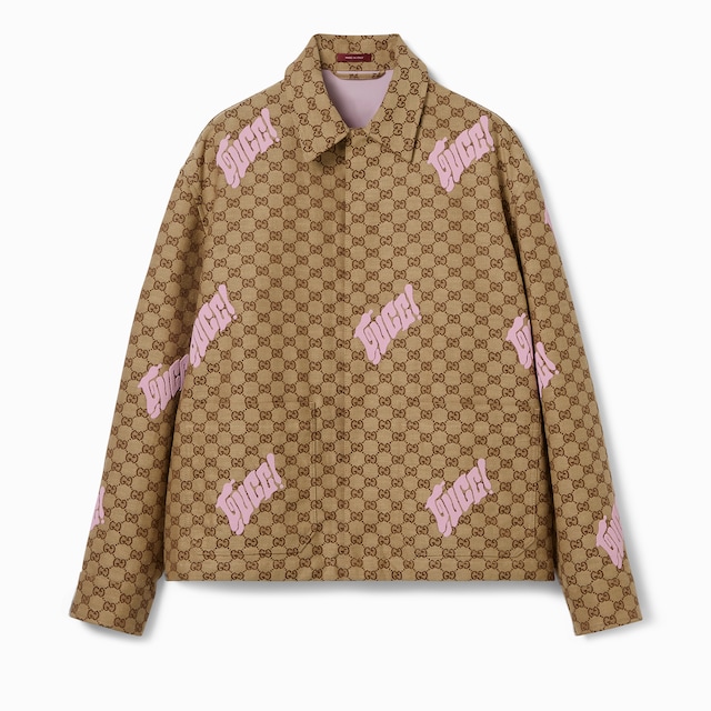 Embroidered canvas linen blend jacket
