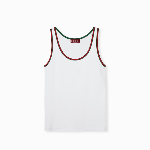 Rib cotton tank top with Web