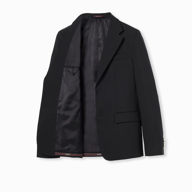 Single-breasted wool jacket