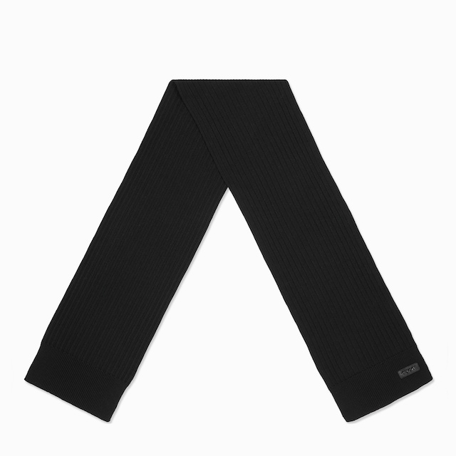 Knit wool scarf with logo
