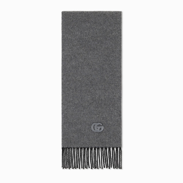 Cashmere scarf with patch