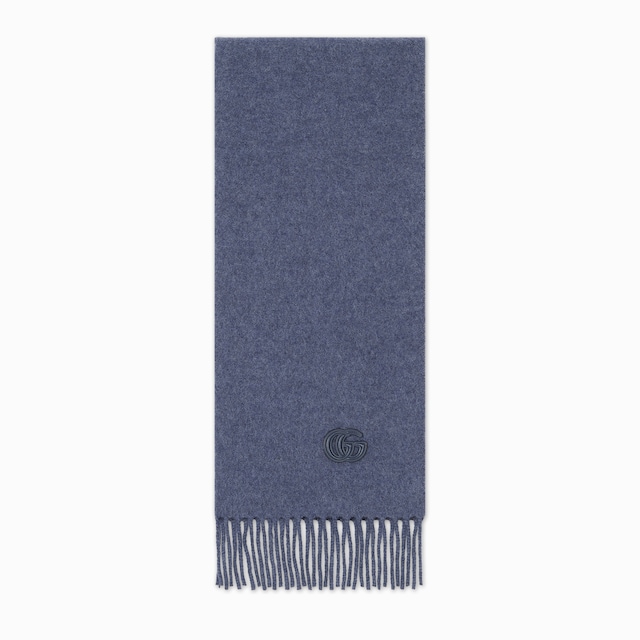 Cashmere scarf with patch