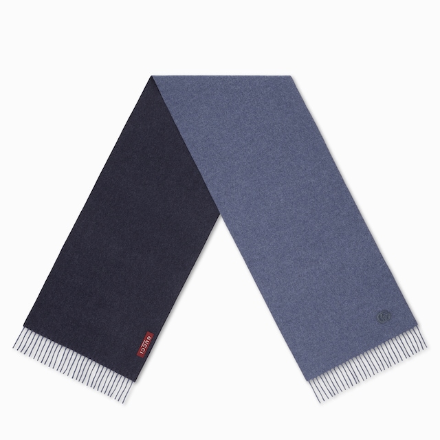 Cashmere scarf with patch