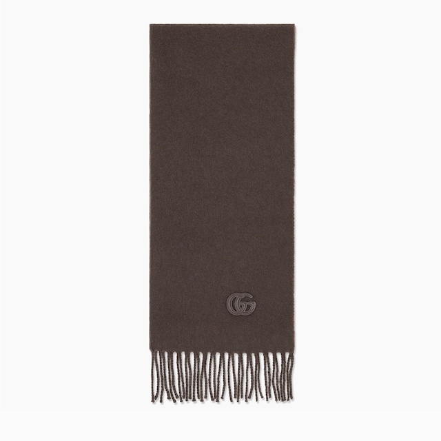 Cashmere scarf with patch