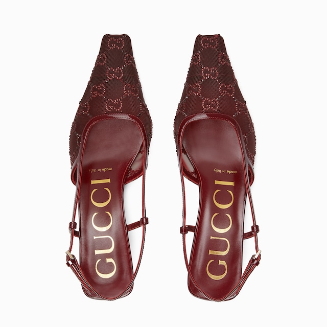 Women's GG crystal slingback pump
