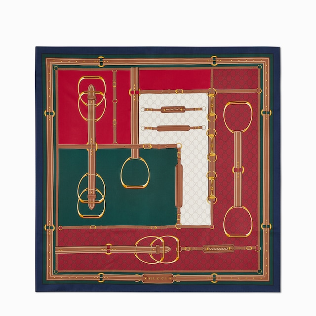 Carré in twill di seta stampato