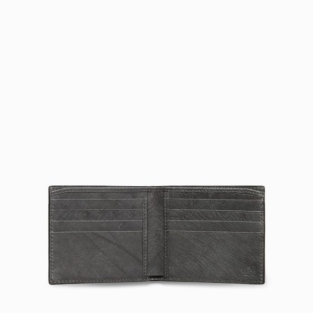 Cartera bi-fold de avestruz con Doble G