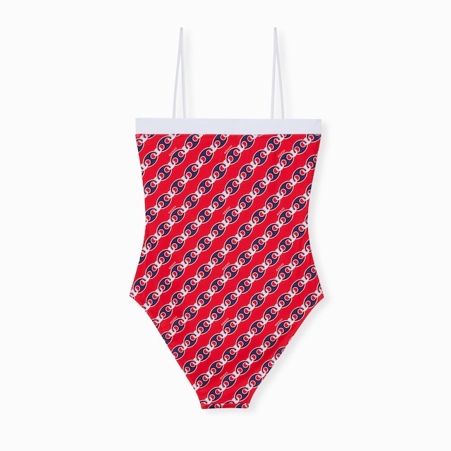 Printed stretch jersey swimsuit