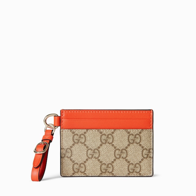 GG Emblem card case with strap