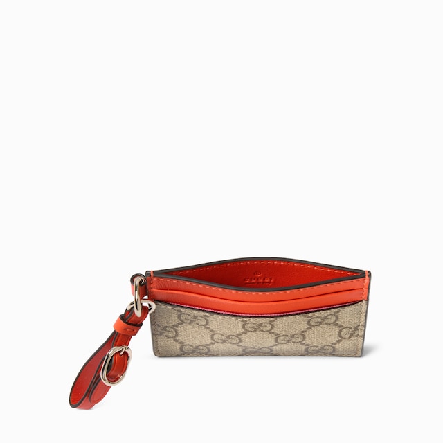 GG Emblem card case with strap