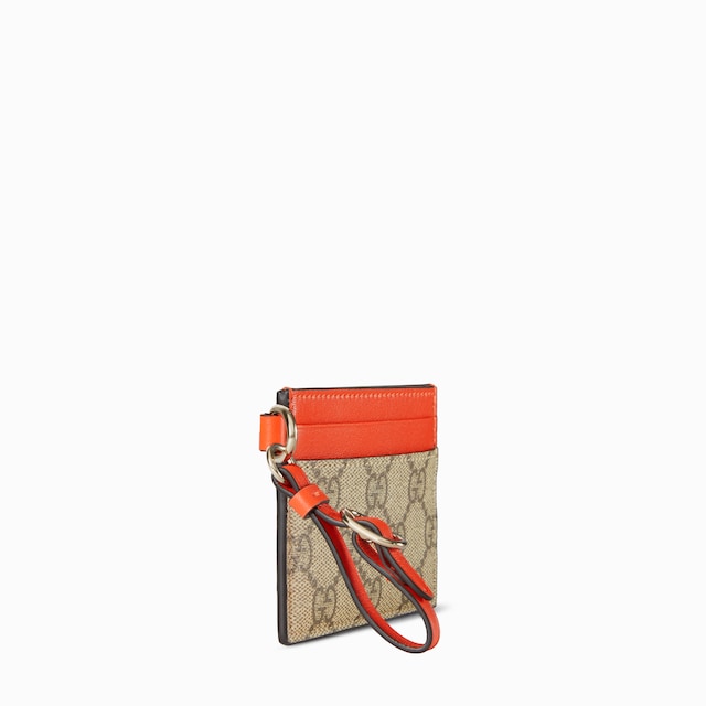 GG Emblem card case with strap
