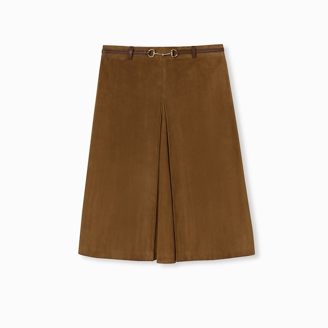 Suede skirt with Horsebit