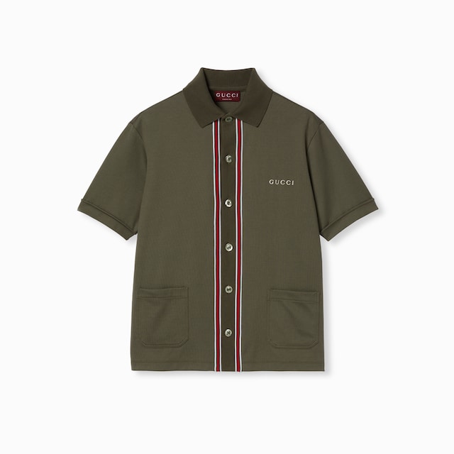 Cotton piquet polo shirt with embroidery