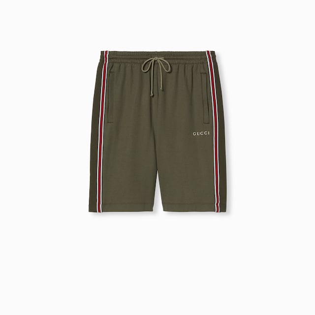 Cotton piquet shorts with embroidery