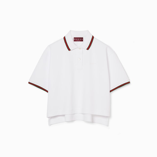 Cotton piquet polo shirt with Web