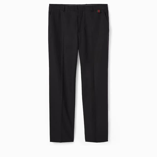 Pantalone in canvas di cotone con dettaglio Web