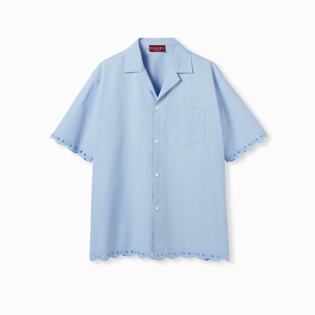 Bowling-Shirt aus Baumwolle mit Stickerei