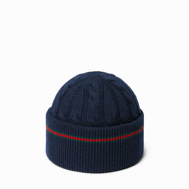 Bonnet pour enfant en laine avec bande Web