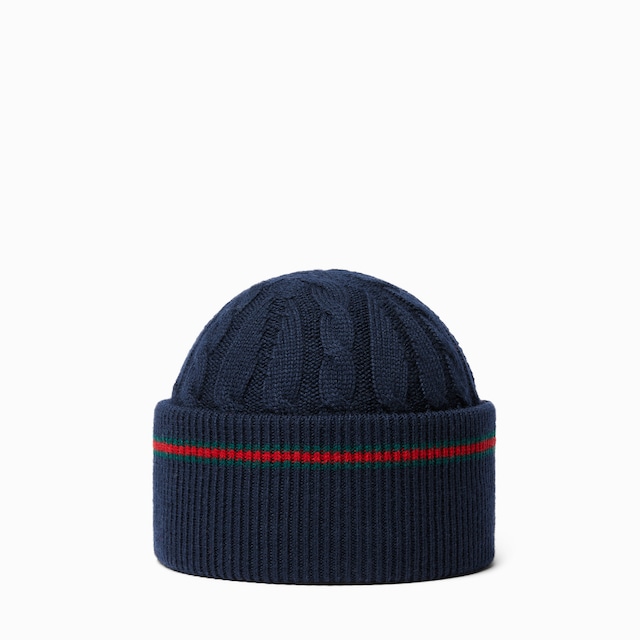 Bonnet pour enfant en laine avec bande Web