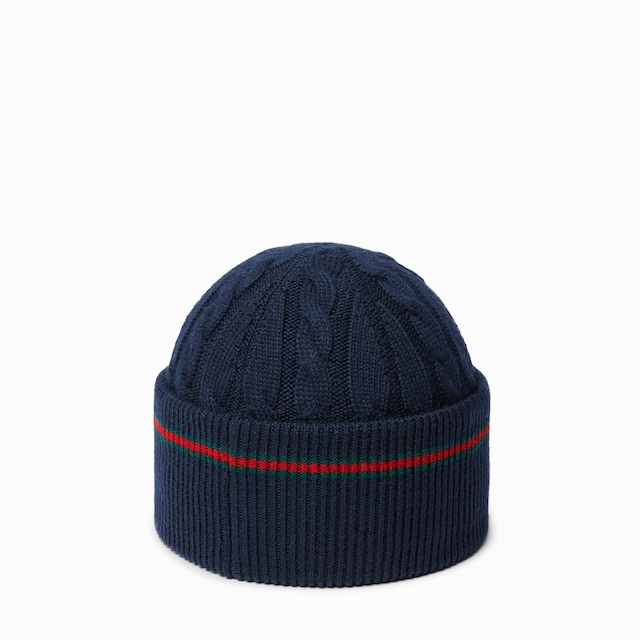 Bonnet pour enfant en laine avec bande Web