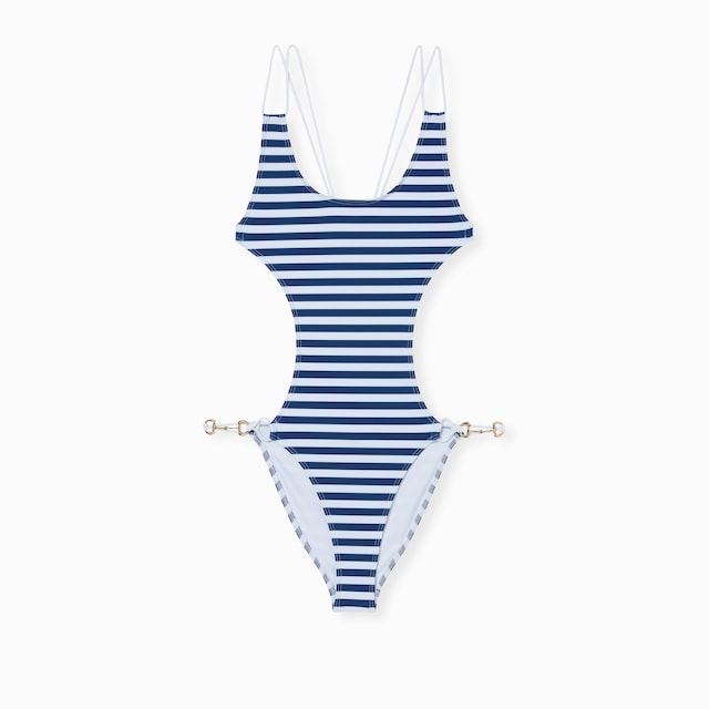 Printed stretch jersey swimsuit