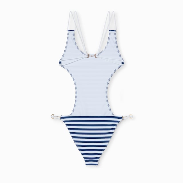 Printed stretch jersey swimsuit
