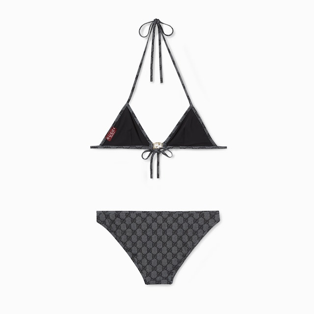 Printed GG stretch jersey bikini
