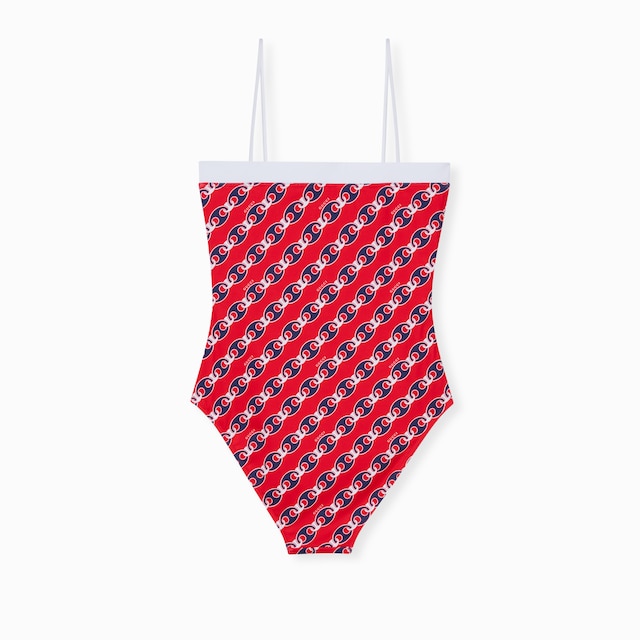Printed stretch jersey swimsuit
