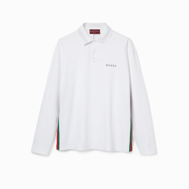 Cotton piquet polo shirt with Web
